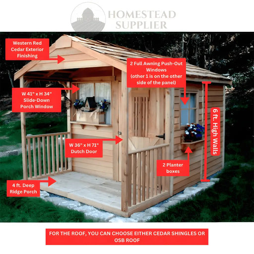Cedarshed - Kids Clubhouse Playhouse Kit - Parts Labeled