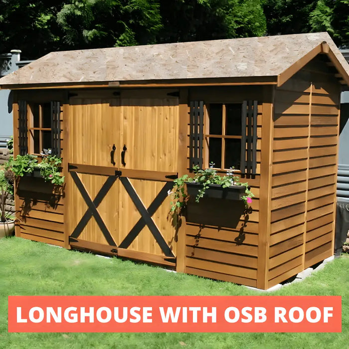 Cedarshed - Longhouse Gable Style Double Door Shed Kit - with OSB Roof