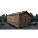 Side and back exterior view of the Cedarshed Rancher large cedar shed kit