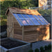 Cedarshed Sunhouse cedar greenhouse with translucent roof in a garden setting