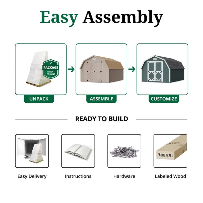 Little Cottage Co. Classic 4' Gambrel Barn Shed Kit