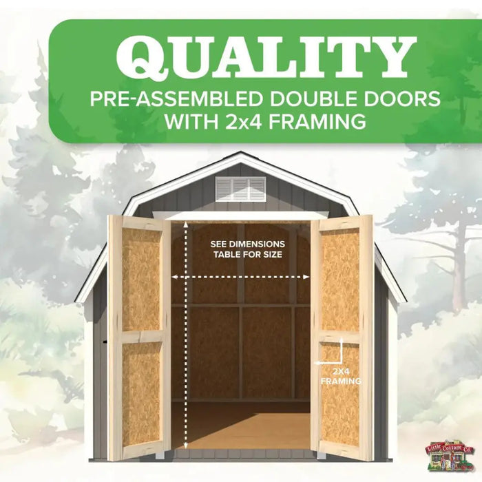 Little Cottage Company - Classic 4' Gambrel Barn Shed - Quality Double Doors