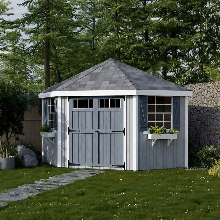 Little Cottage Company - 10x10 Colonial Five Corner Storage Shed Kit - View