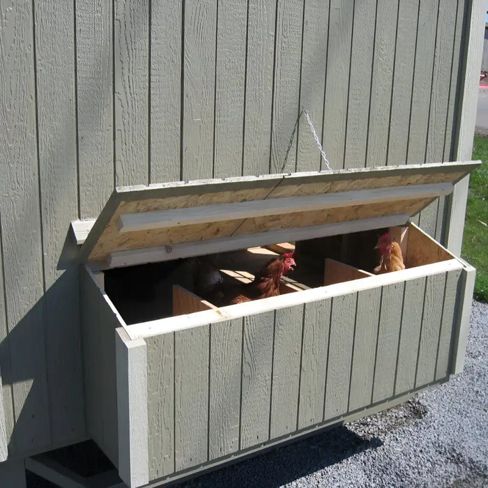Little Cottage Company - Colonial Gable 4x6 Chicken Coop with Wheels - Nesting Bins
