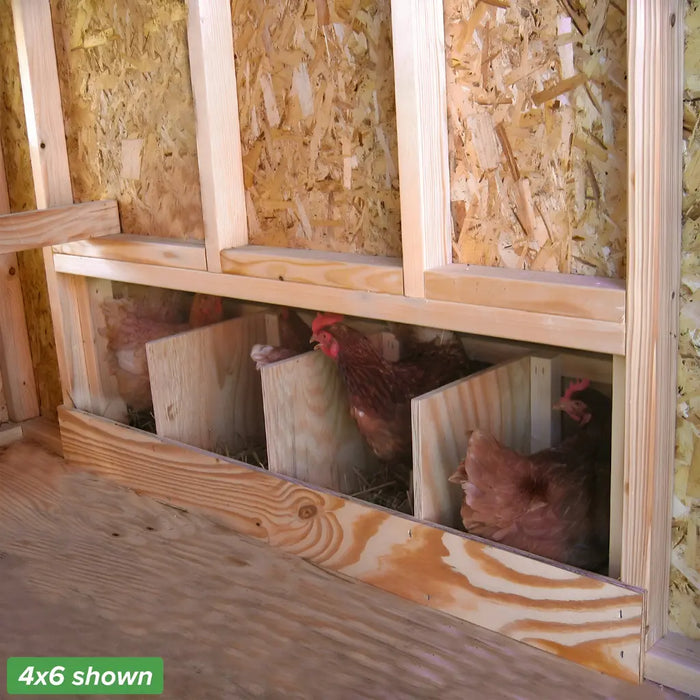 Little Cottage Company - Colonial Gable Chicken Coop Kit - Nesting Bins Interior