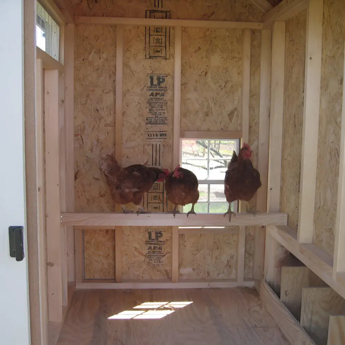 Little Cottage Company - Colonial Gable 4x6 Chicken Coop with Wheels - Interior