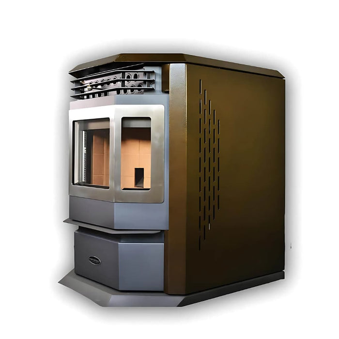 ComfortBilt - HP22-SS Brown Pellet Stove Stainless Steel - Left
