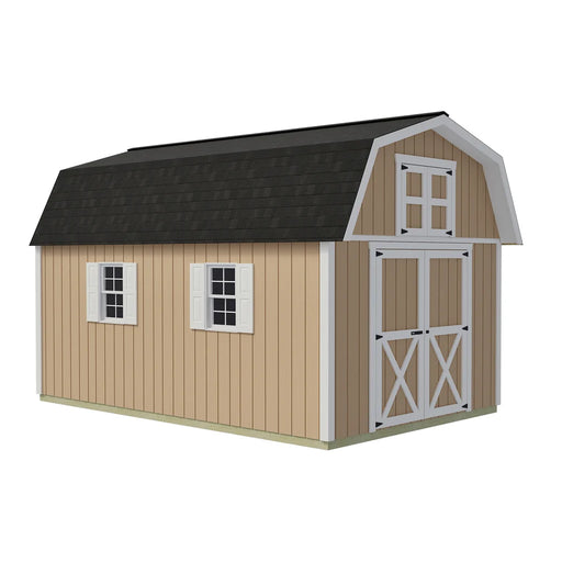 Best Barns Craftsman’s Cove 10x16 gable-door shed, opposite side with optional windows illustrated