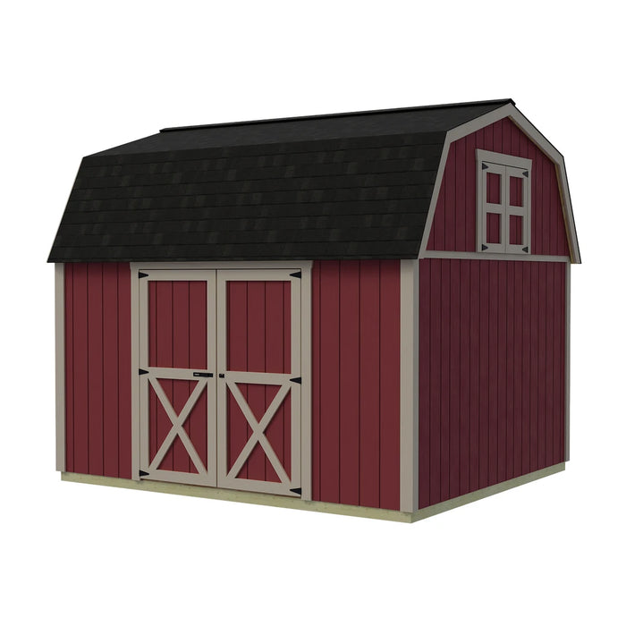 Best Barns Craftsman's Cove 10x12 shed with centered eave doors, front and right side