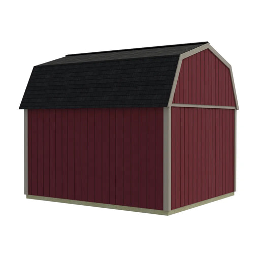 Craftsman's Cove 10x12 gable-door shed rear and side view
