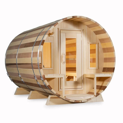 Dundalk - Canadian Timber Tranquility Outdoor Barrel Sauna CTC2345 - Isolated Side View