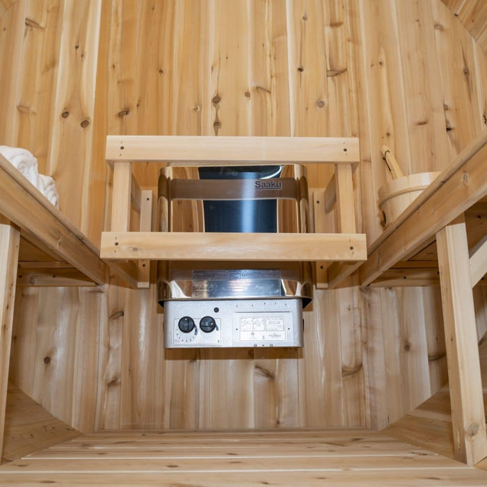 Dundalk - Canadian Timber Harmony Outdoor Barrel Sauna - CTC22W - Interior with Heater