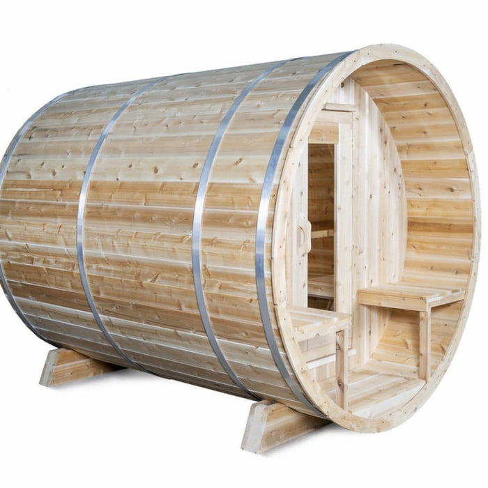 Dundalk - Canadian Timber Serenity Outdoor Barrel Sauna - with Aluminum Bands