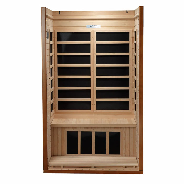 Golden Designs Dynamic Barcelona Elite 1-2 Person FAR Infrared Sauna with Ultra Low EMF in Canadian Hemlock - Interior