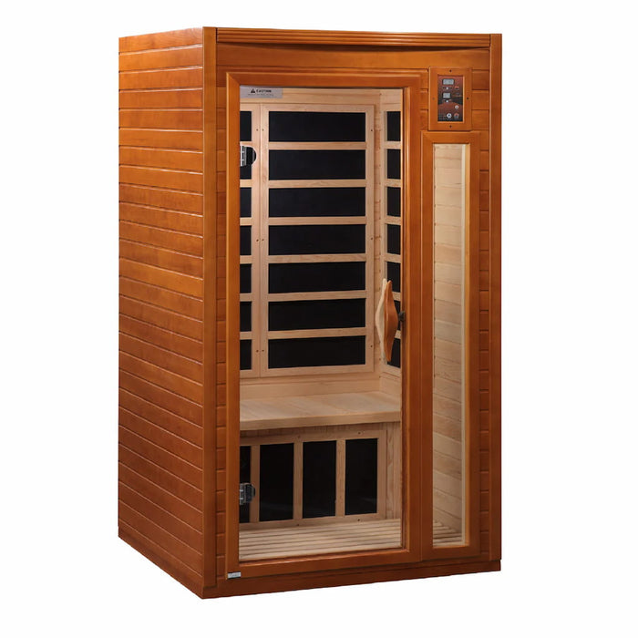 Golden Designs Dynamic Barcelona Elite 1-2 Person FAR Infrared Sauna with Ultra Low EMF in Canadian Hemlock - Main