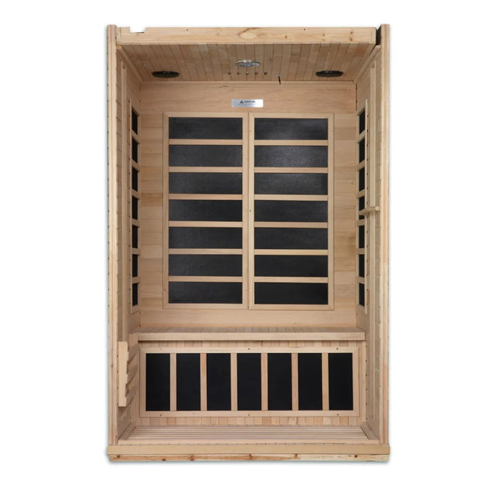 Golden Designs Dynamic Venice 2-Person FAR Infrared Sauna with Low EMF in Canadian Hemlock - Interior