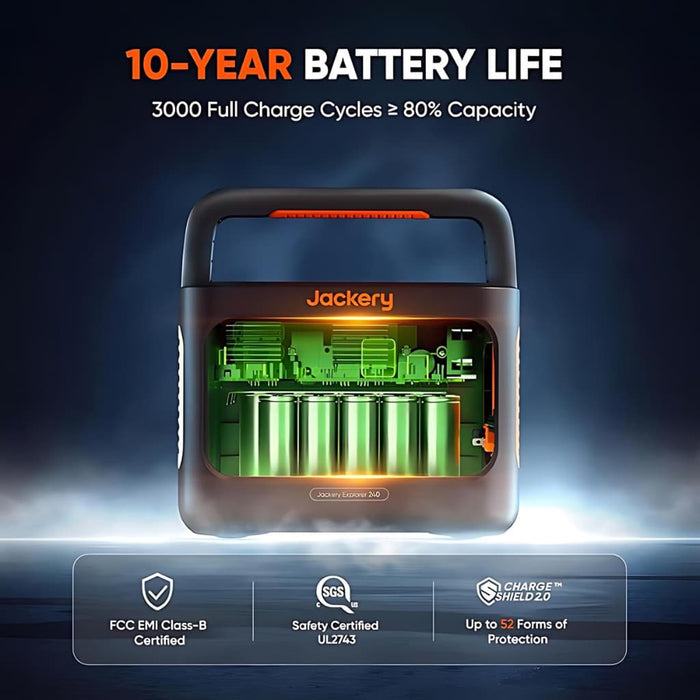 Jackery - Explorer 240 v2 Portable Power Station - 10-Year Battery Life