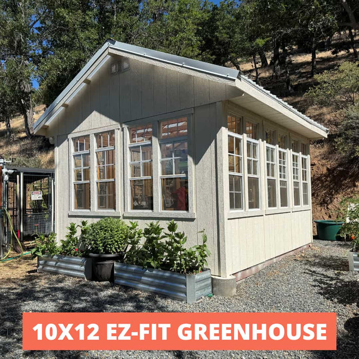 EZ-FIT - 10x12 Greenhouse Kit - in Off White Fully Assembled