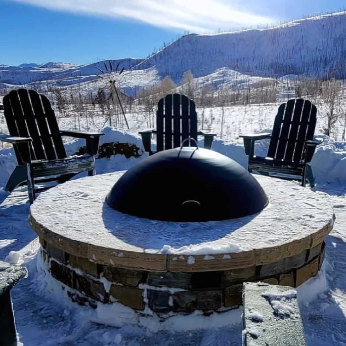 Master Flame Outdoor Round Fire Pit Dome Cover Carbon Steel - Display