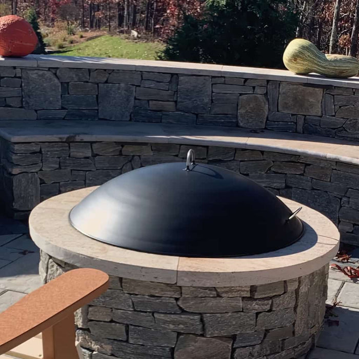 Master Flame Outdoor Round Fire Pit Dome Cover Carbon Steel - Outdoor