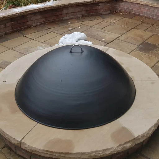 Master Flame Outdoor Round Fire Pit Dome Cover Carbon Steel - Top