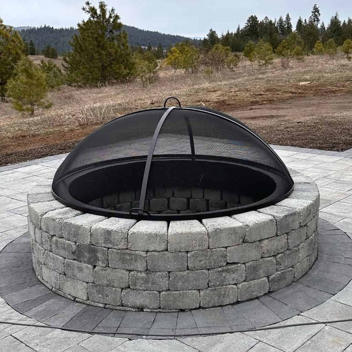 Fire Masterpoint Fire Pit Screen with Lift Off Dome in Stainless Steel | Master Flame