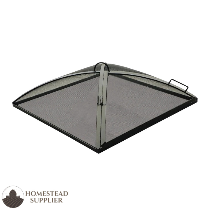 Master Flame Fire Pit Screen with Hinged Access in Hybrid Steel Low Profile
