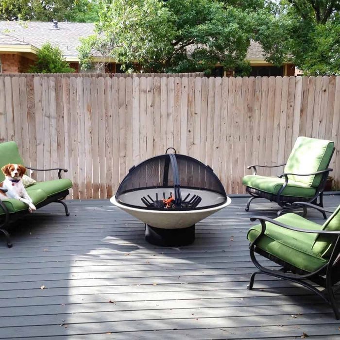 Fire Pit Screen with Hinged Round in Hybrid Steel | Master Flame