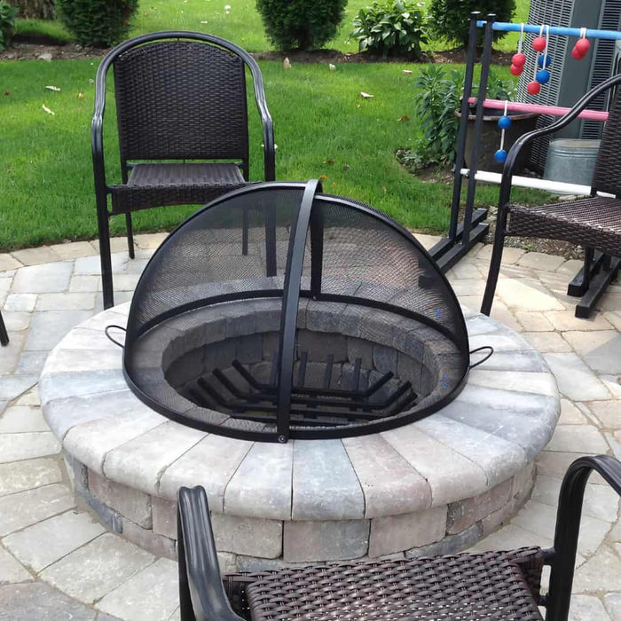 Fire Pit Screen with Pivot Model in Hybrid Steel | Master Flame