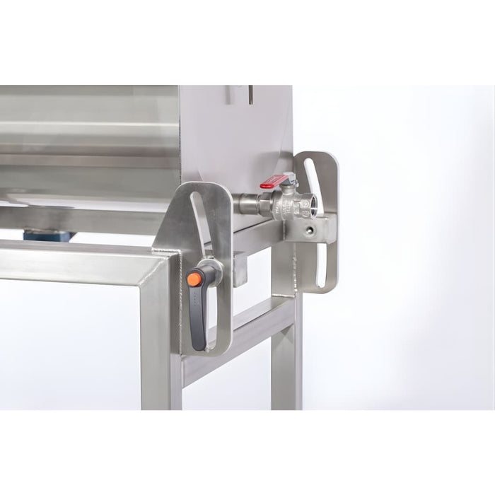 Milky Electric Butter Churn Machine FJ 32 with a Tilting Mechanism drain valve close-up