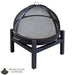 Master Flame Round Fire Pit Bowl with Four Leg Base-Square and Grate with Stainless Steel Dome Screen