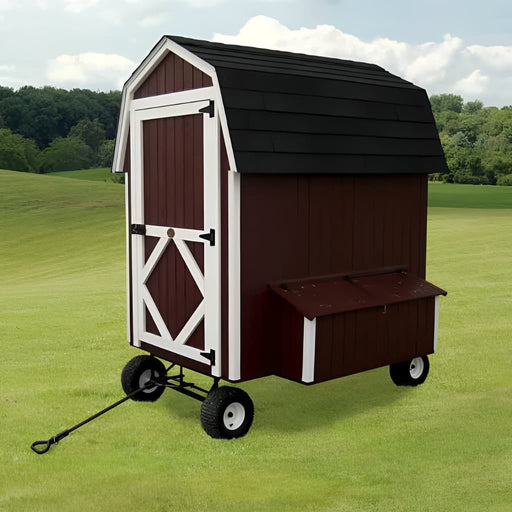 Little Cottage Company - 4x6  Gambrel Barn Coop with Wheels - Front
