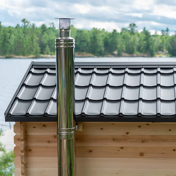 Dundalk - Canadian Timber Georgian Cabin Sauna - Premium Metal Shingle Roof