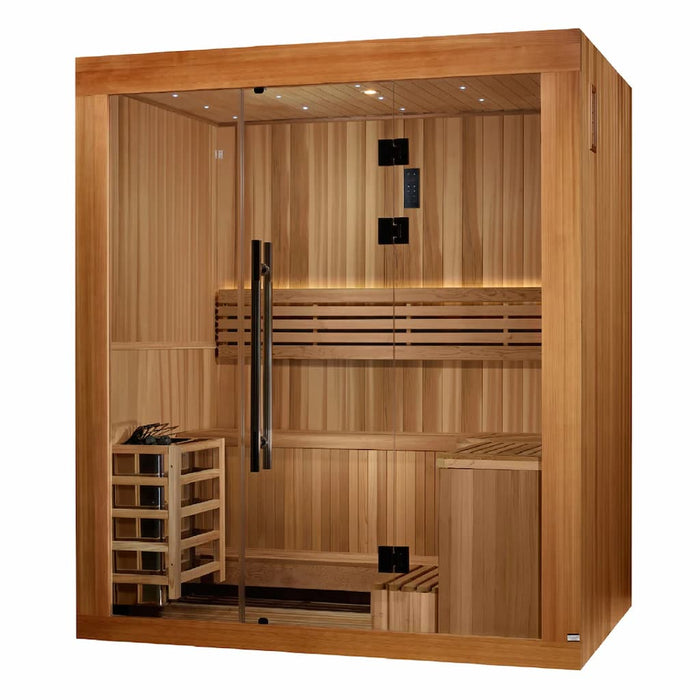 Golden Designs Copenhagen Edition 3-Person Traditional Steam Sauna in Canadian Red Cedar - Side