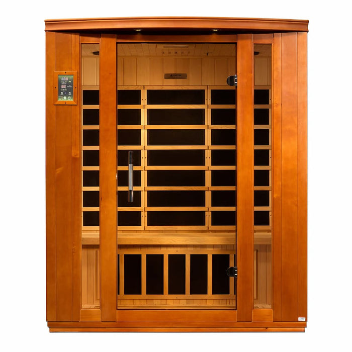 Golden Designs Dynamic Bellagio 3-Person FAR Infrared Sauna with Low EMF in Canadian Hemlock - Front