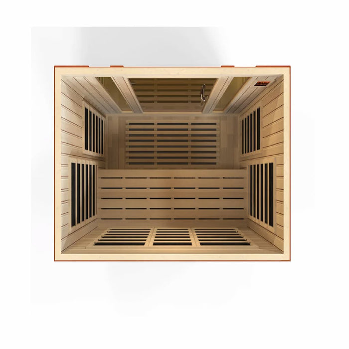Golden Designs Dynamic Bellagio 3-Person FAR Infrared Sauna with Low EMF in Canadian Hemlock