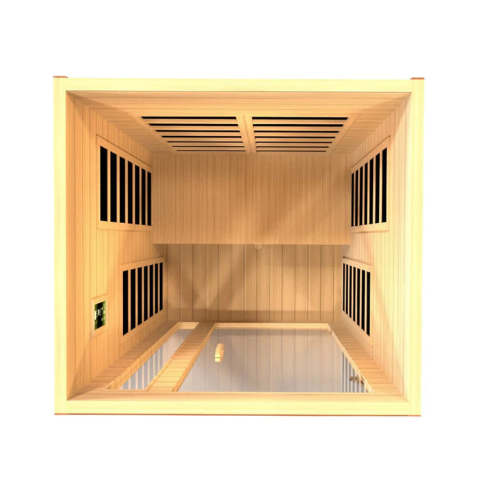 Golden Designs Dynamic Cordoba 2-Person FAR Infrared Sauna with Low EMF in Canadian Hemlock - Top