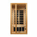 Golden Designs Dynamic Gracia 1-2-Person FAR Infrared Sauna with Low EMF in Canadian Hemlock - Front