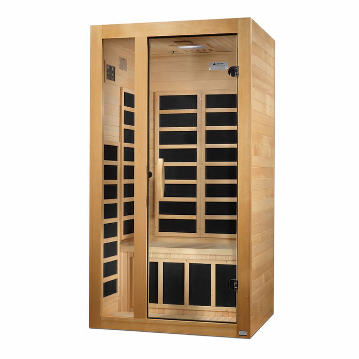 Golden Designs Dynamic Gracia 1-2-Person FAR Infrared Sauna with Low EMF in Canadian Hemlock - Side
