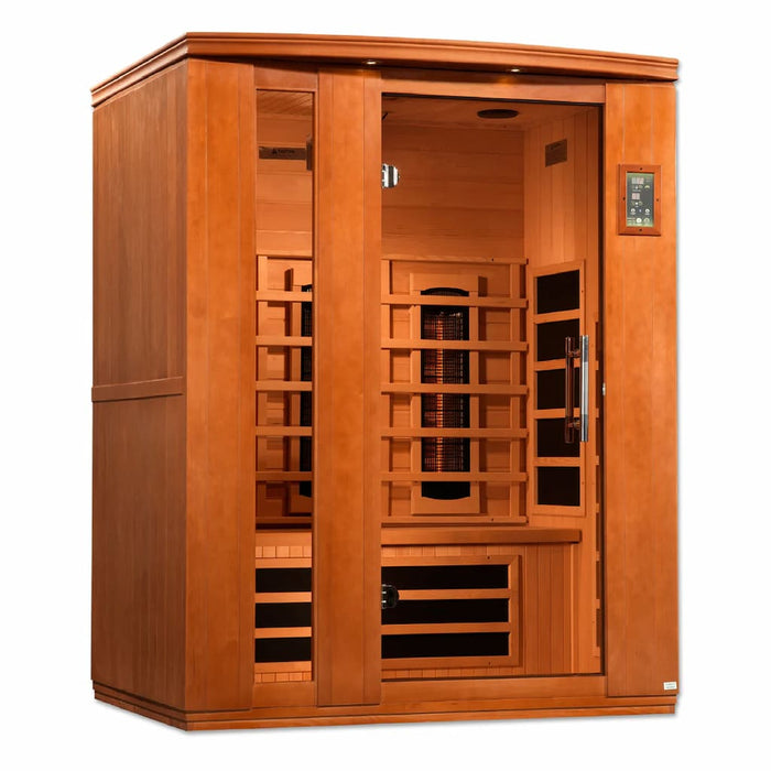 Golden Designs Dynamic Lugano 3-Person Full Spectrum Infrared Sauna with Near Zero EMF in Canadian Hemlock - Main