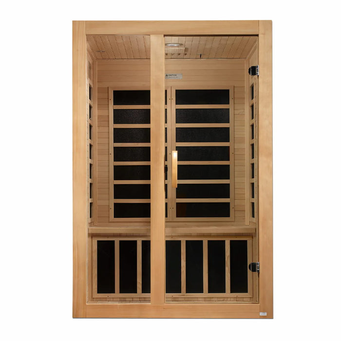 Golden Designs Dynamic Santiago 2-Person FAR Infrared Sauna with Low EMF in Canadian Hemlock - Front