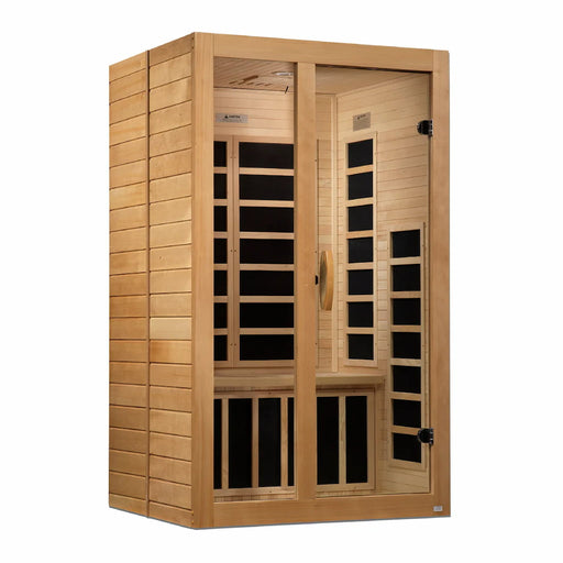 Golden Designs Dynamic Santiago 2-Person FAR Infrared Sauna with Low EMF in Canadian Hemlock - Main