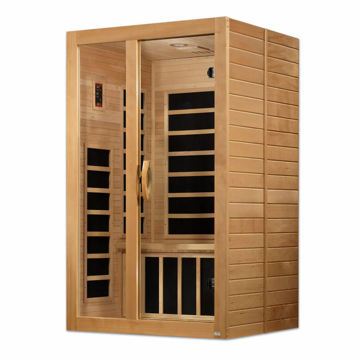 Golden Designs Dynamic Santiago 2-Person FAR Infrared Sauna with Low EMF in Canadian Hemlock - Side