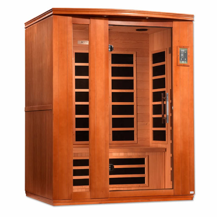 Golden Designs Dynamic Lugano Elite 3-Person FAR Infrared Sauna with Ultra Low EMF in Canadian Hemlock