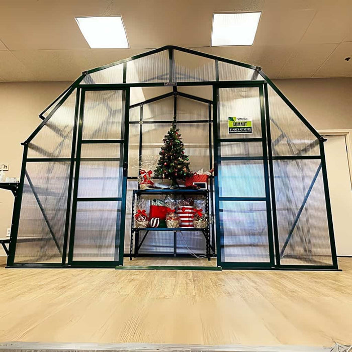 Grandio - Summit 12x12 Greenhouse Kit - with Christmas Decor