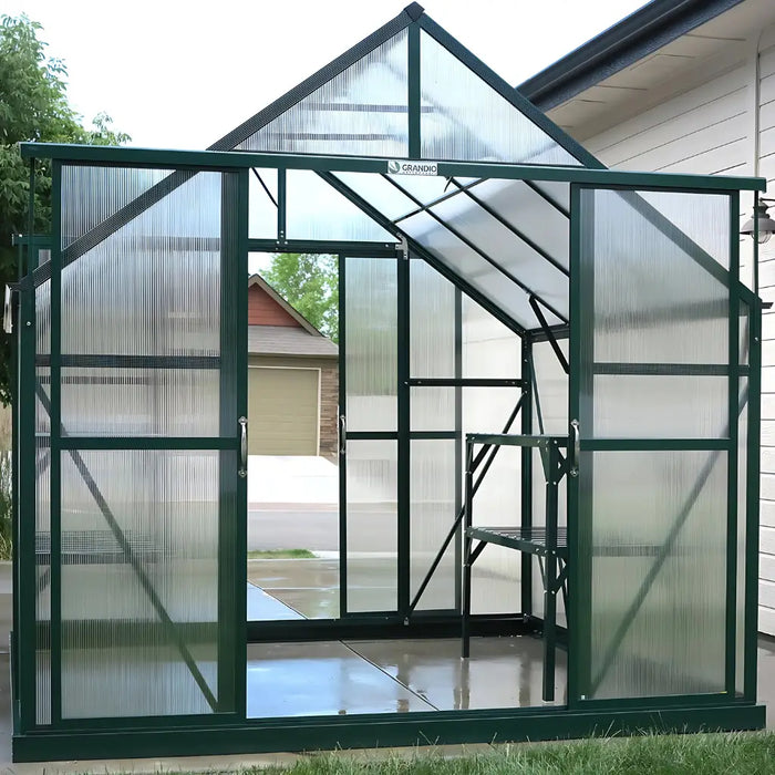 Grandio - Ascent 8x8 Greenhouse kit - with Concrete Slab Anchor Kit