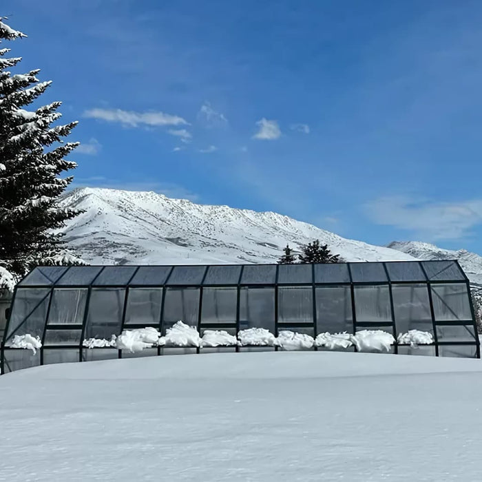 Grandio - Summit 12x24 Greenhouse Kit - Side with Snow
