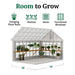 Little Cottage Co. 10x14 Colonial Gable Greenhouse interior shelving view