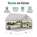 Little Cottage Co. 10x16 Colonial Gable Greenhouse interior shelving view
