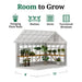 Little Cottage Co. 8x12 Colonial Gable Greenhouse interior shelving view